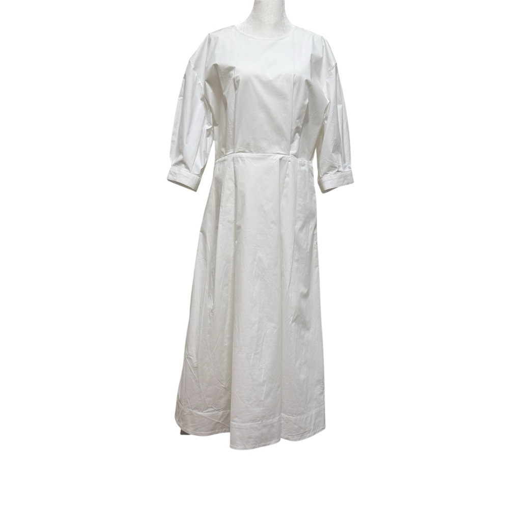 Aritzia Babaton White Puff Sleeve Long Dress